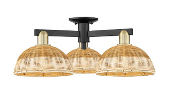 Arcadia Three Light Semi-Flush Mount in Black Antique Brass (405|7163FBABNBD29NAT)