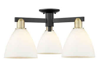 Arcadia Three Light Semi-Flush Mount in Black Antique Brass (405|7163FBABGBD751)