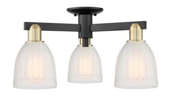 Arcadia Three Light Semi-Flush Mount in Black Antique Brass (405|7163FBABG441)