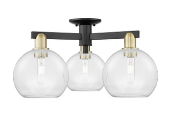 Arcadia Three Light Semi-Flush Mount in Black Antique Brass (405|7163FBABG1228)