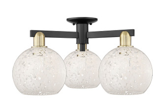 Arcadia Three Light Semi-Flush Mount in Black Antique Brass (405|7163FBABG12168WM)