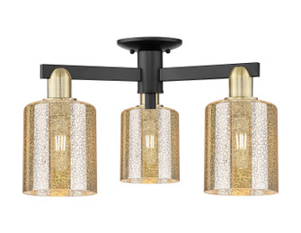 Arcadia Three Light Semi-Flush Mount in Black Antique Brass (405|7163FBABG116)