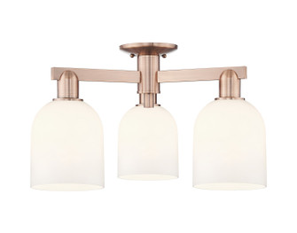 Arcadia Three Light Semi-Flush Mount in Antique Copper (405|7163FACG5586GWH)