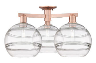 Arcadia Three Light Semi-Flush Mount in Antique Copper (405|7163FACG55610CL)