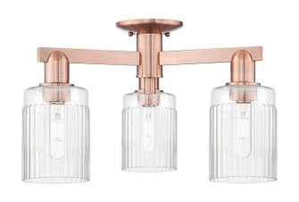 Arcadia Three Light Semi-Flush Mount in Antique Copper (405|7163FACG342)