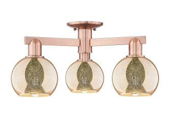 Arcadia Three Light Semi-Flush Mount in Antique Copper (405|7163FACG1286)