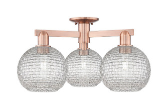 Arcadia Three Light Semi-Flush Mount in Antique Copper (405|7163FACG122C8CL)