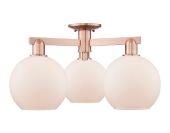 Arcadia Three Light Semi-Flush Mount in Antique Copper (405|7163FACG1218)