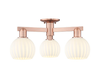 Arcadia Three Light Semi-Flush Mount in Antique Copper (405|7163FACG12176WV)