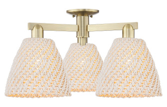 Arcadia Three Light Semi-Flush Mount in Antique Brass (405|7163FABNBD9NAT)