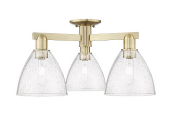 Arcadia Three Light Semi-Flush Mount in Antique Brass (405|7163FABGBD754)