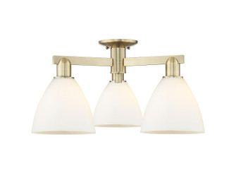 Arcadia Three Light Semi-Flush Mount in Antique Brass (405|7163FABGBD751)