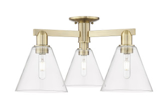 Arcadia Three Light Semi-Flush Mount in Antique Brass (405|7163FABGBC82)