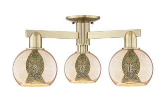 Arcadia Three Light Semi-Flush Mount in Antique Brass (405|7163FABG1286)