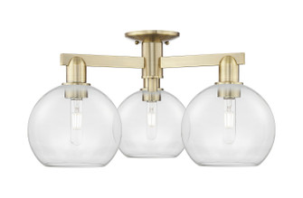 Arcadia Three Light Semi-Flush Mount in Antique Brass (405|7163FABG1228)