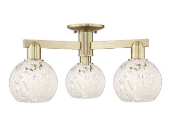 Arcadia Three Light Semi-Flush Mount in Antique Brass (405|7163FABG12166WM)