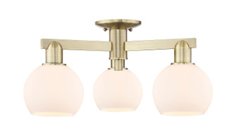 Arcadia Three Light Semi-Flush Mount in Antique Brass (405|7163FABG1216)