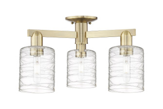 Arcadia Three Light Semi-Flush Mount in Antique Brass (405|7163FABG1113)
