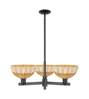 Arcadia Three Light Pendant in Matte Black (405|7163CRBKNBD29NAT)