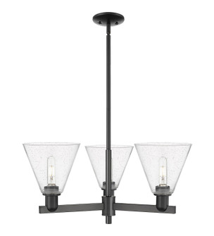 Arcadia Three Light Pendant in Matte Black (405|7163CRBKGBC84)