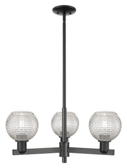Arcadia Three Light Pendant in Matte Black (405|7163CRBKG122C6CL)
