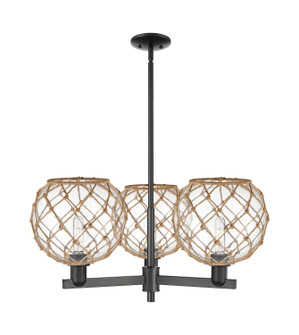 Arcadia Three Light Pendant in Matte Black (405|7163CRBKG12210RB)
