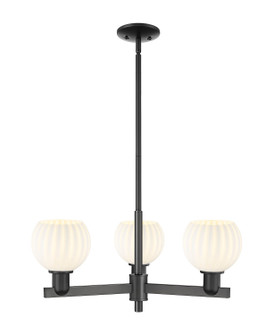 Arcadia Three Light Pendant in Matte Black (405|7163CRBKG12176WV)
