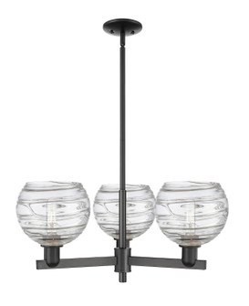Arcadia Three Light Pendant in Matte Black (405|7163CRBKG12138CL)