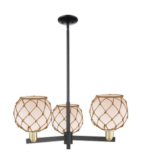 Arcadia Three Light Pendant in Black Antique Brass (405|7163CRBABG1218RB)