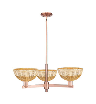 Arcadia Three Light Pendant in Antique Copper (405|7163CRACNBD29NAT)