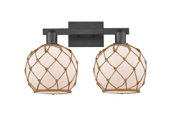 Arcadia Two Light Bath Vanity in Matte Black (405|7162WBKG1218RB)