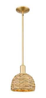 Arcadia One Light Mini Pendant in Satin Gold (405|7161SSGRBD8NAT)
