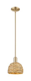 Arcadia One Light Mini Pendant in Champagne Bronze (405|7161SCBRBD8NAT)