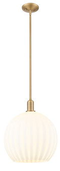 Arcadia One Light Mini Pendant in Brushed Brass (405|7161SBBG121714WV)