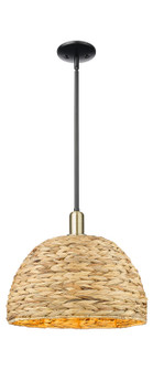 Arcadia One Light Mini Pendant in Black Antique Brass (405|7161SBABRBD16NAT)