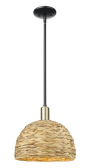 Arcadia One Light Mini Pendant in Black Antique Brass (405|7161SBABRBD12NAT)