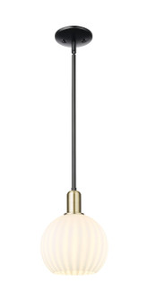 Arcadia One Light Mini Pendant in Black Antique Brass (405|7161SBABG12178WV)