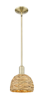 Arcadia One Light Mini Pendant in Antique Brass (405|7161SABRBD8NAT)