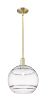 Arcadia One Light Mini Pendant in Antique Brass (405|7161SABG55612CL)