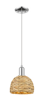 Arcadia One Light Mini Pendant in Polished Chrome (405|7161PPCRBD8NAT)