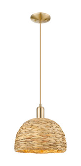 Arcadia One Light Mini Pendant in Champagne Bronze (405|7161PCBRBD12NAT)