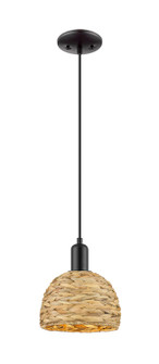 Arcadia One Light Mini Pendant in Matte Black (405|7161PBKRBD8NAT)
