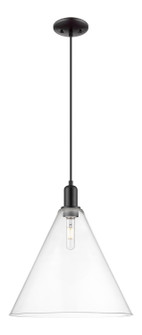 Arcadia One Light Mini Pendant in Matte Black (405|7161PBKGBC162)