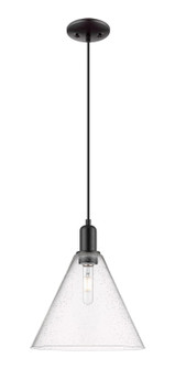Arcadia One Light Mini Pendant in Matte Black (405|7161PBKGBC124)