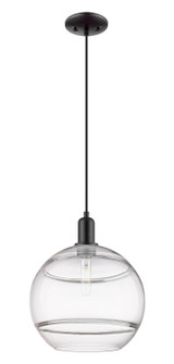 Arcadia One Light Mini Pendant in Matte Black (405|7161PBKG55612CL)