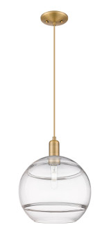 Arcadia One Light Mini Pendant in Brushed Brass (405|7161PBBG55612CL)