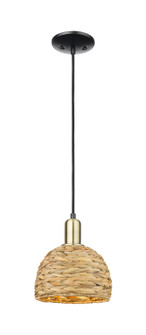 Arcadia One Light Mini Pendant in Black Antique Brass (405|7161PBABRBD8NAT)