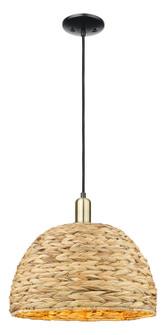Arcadia One Light Mini Pendant in Black Antique Brass (405|7161PBABRBD16NAT)