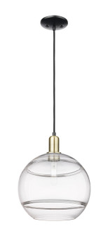 Arcadia One Light Mini Pendant in Black Antique Brass (405|7161PBABG55612CL)