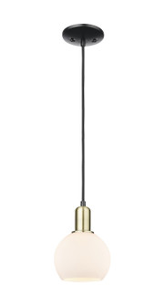 Arcadia One Light Mini Pendant in Black Antique Brass (405|7161PBABG1216)